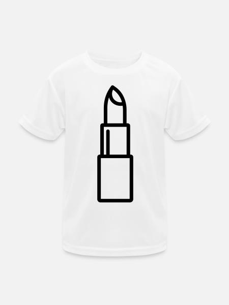 Lippenstift - Kinder Funktions-T-Shirt - Weiß - Vorne