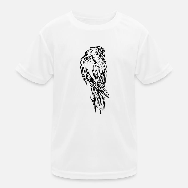 Parrot Portrait Vintage Bird Drawing Kids Functional T-Shirt
