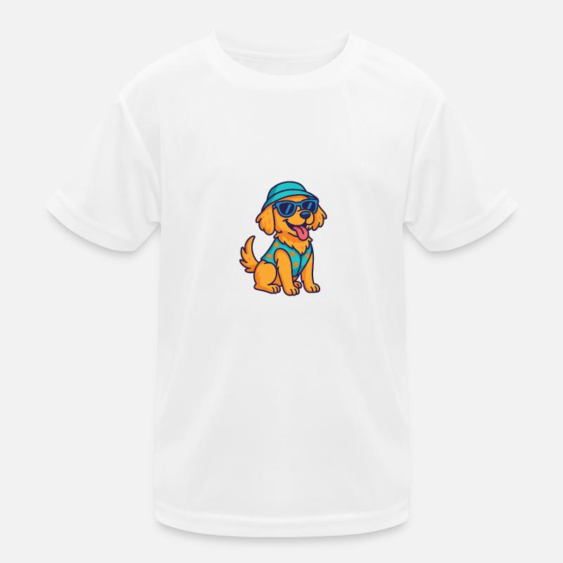 Cooler Hund – Süßer Cartoon mit Stil Kinder Funktions-T-Shirt