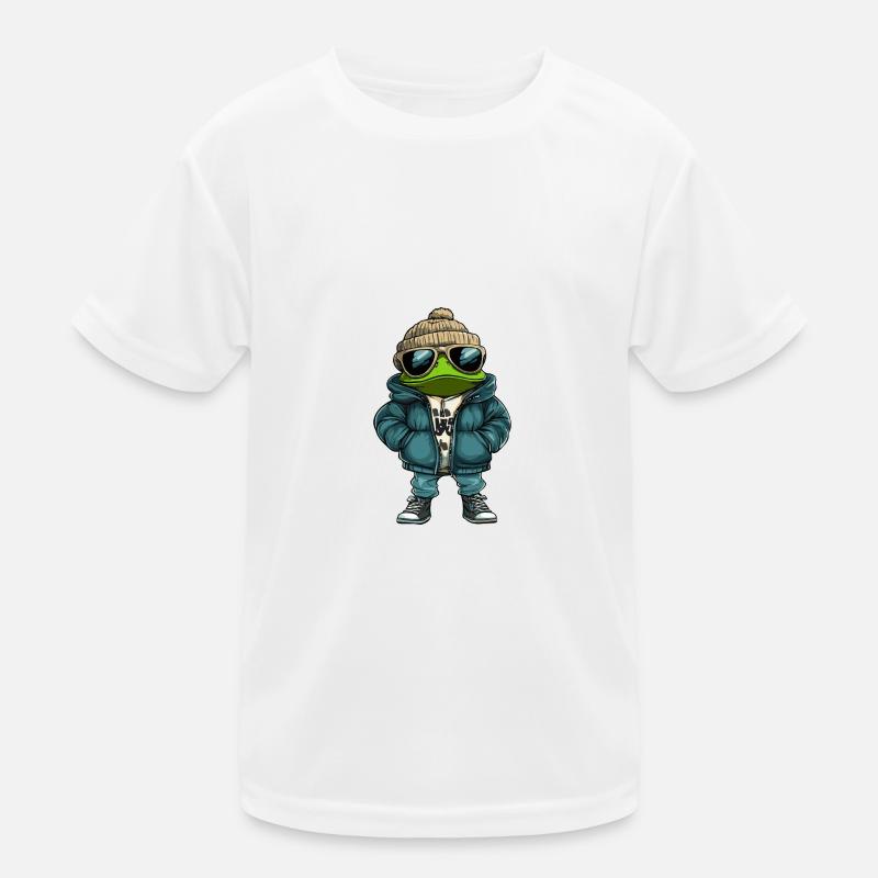 Frosch Winter Comic Kinder Funktions-T-Shirt