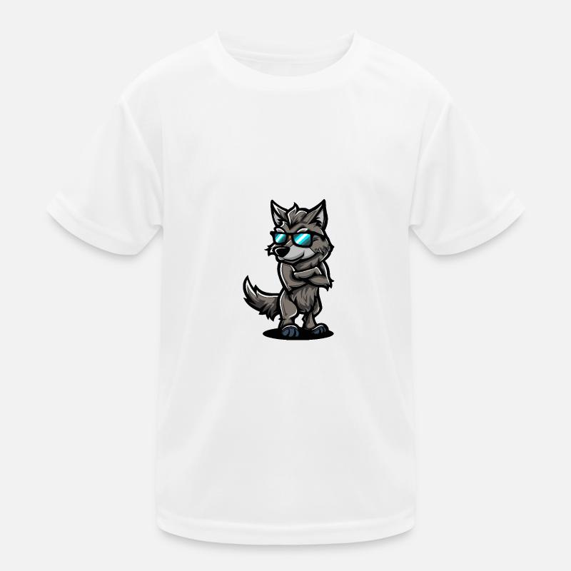 Wolf Cool Comic Kinder Funktions-T-Shirt