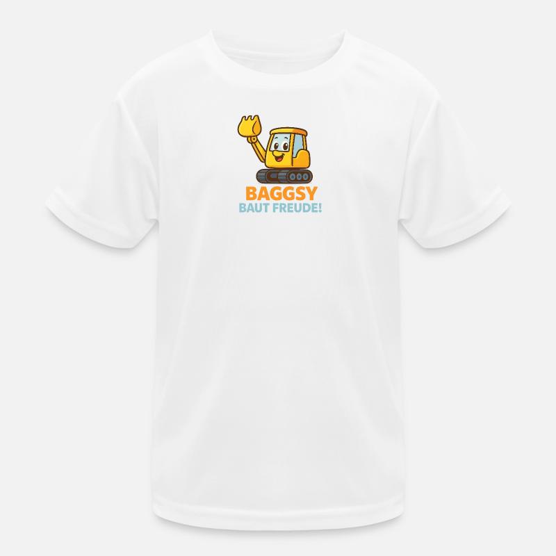 Bagger Mit Freundlichem Gesicht Kinder Funktions-T-Shirt