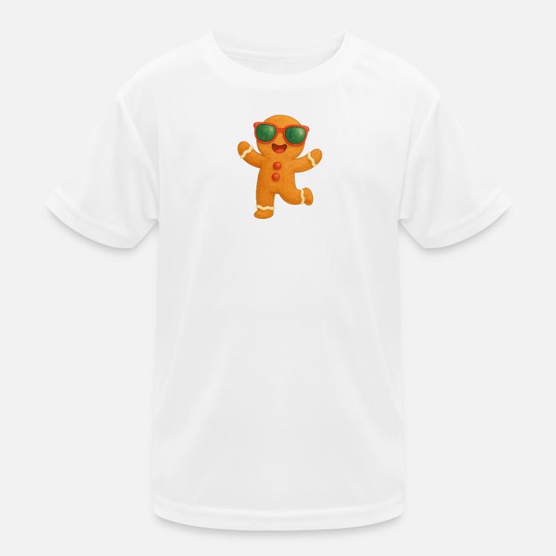 Sonnenbrillen-Gingerbread Spaß Kinder Funktions-T-Shirt