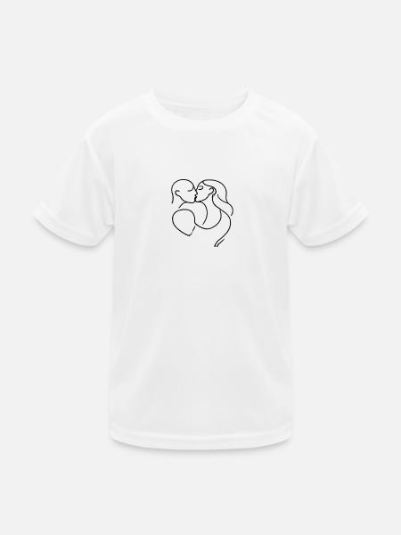 Kissing Couple - Lovers - Kids Functional T-Shirt - white