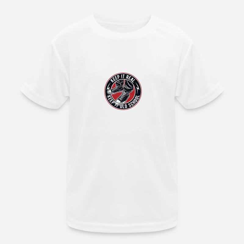 Keep It Real Keep It Old School Vintage - Kinder Funktions-T-Shirt - Weiß