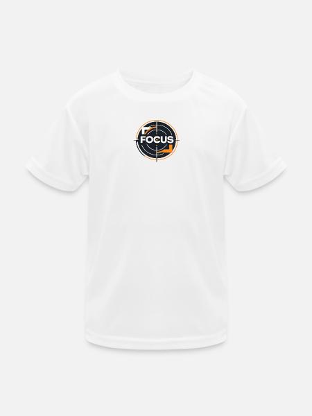 Fokus Zielkreis Logo - Kinder Funktions-T-Shirt - Weiß - Vorne
