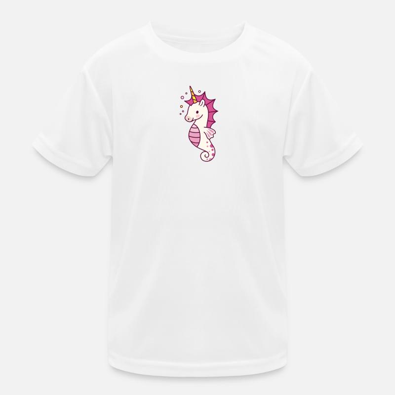 Seepferdchen Einhorn Fantasie Kinder Funktions-T-Shirt