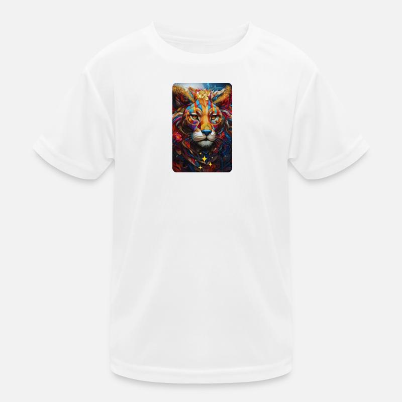 Löwe Pop Art - Kinder Funktions-T-Shirt - Weiß