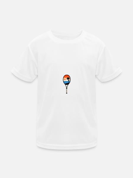 Tennisspieler Tennisschläger Tennisspiel Geschenk - Kinder Funktions-T-Shirt - Weiß - Vorne