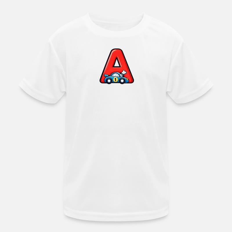 Dessin animé A pour Voitures de Course T-shirt sport Enfant