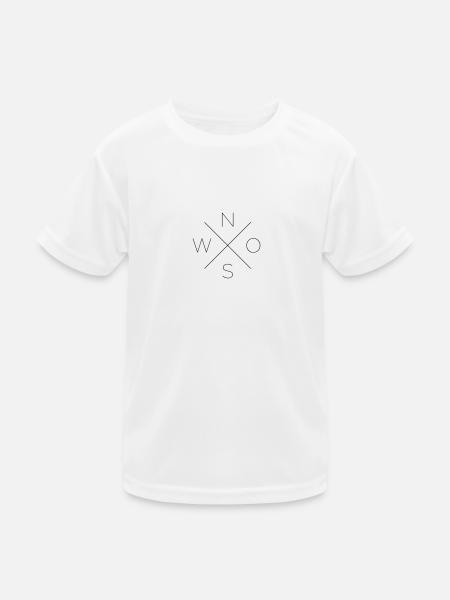 Nord Ost Süd West - Kinder Funktions-T-Shirt - Weiß
