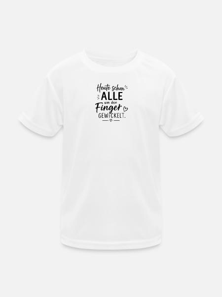 Heute schon alle um den Finger gewickelt - Kinder Funktions-T-Shirt - Weiß - Vorne