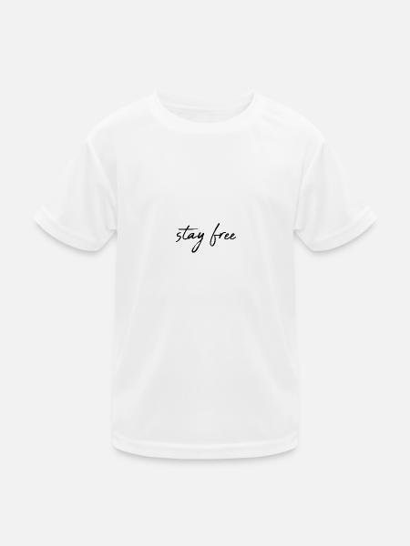 Stay free - Kinder Funktions-T-Shirt - Weiß - Vorne