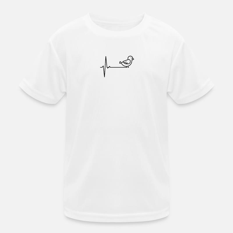 Herzschlag Vogel Kinder Funktions-T-Shirt
