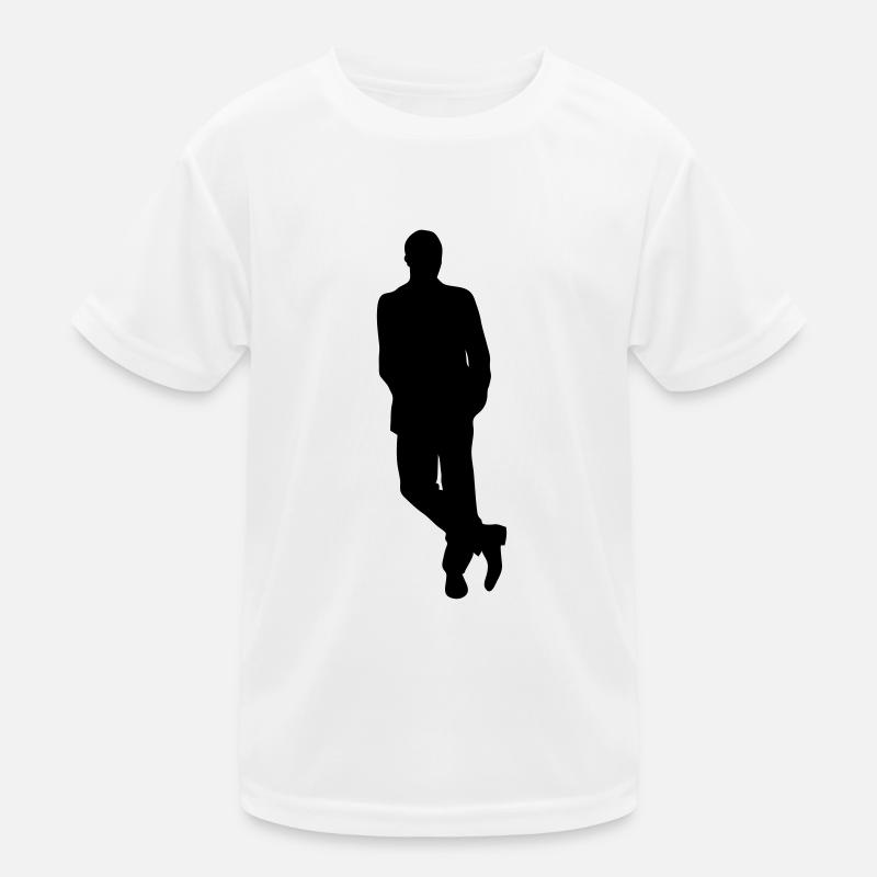 Man body Silhouette vector design - Kids Functional T-Shirt - white