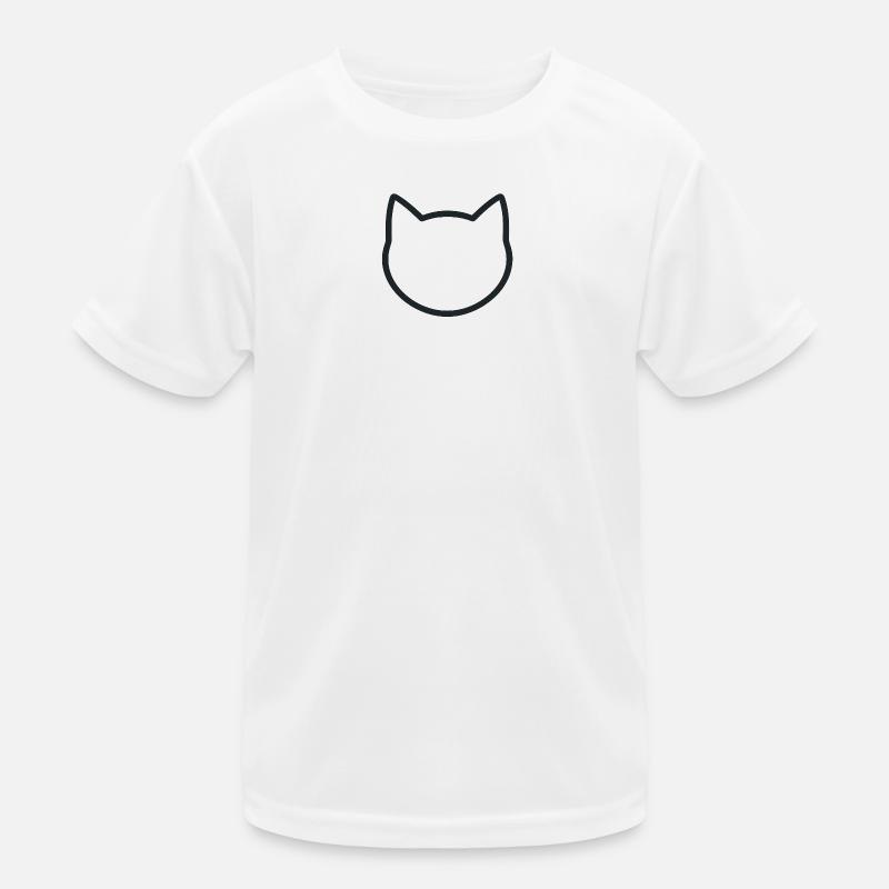 Minimalist Cat Silhouette Graphic Kids Functional T-Shirt