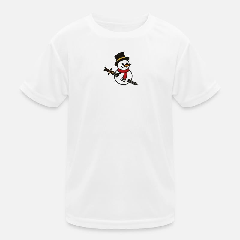 Aggressiver Schneemann mit Messer Kinder Funktions-T-Shirt