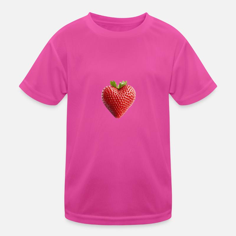 Erdbeerherz Kinder Funktions-T-Shirt