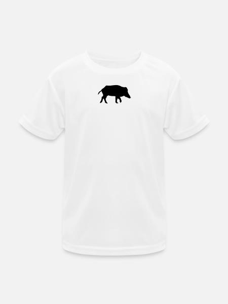 Wildschwein - Kinder Funktions-T-Shirt - Weiß - Vorne