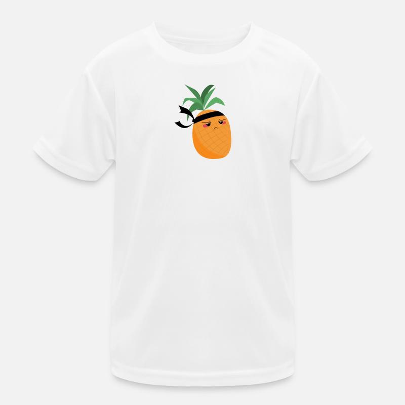 Ninja Pineapple - Fruity Warrior - Kids Functional T-Shirt - white