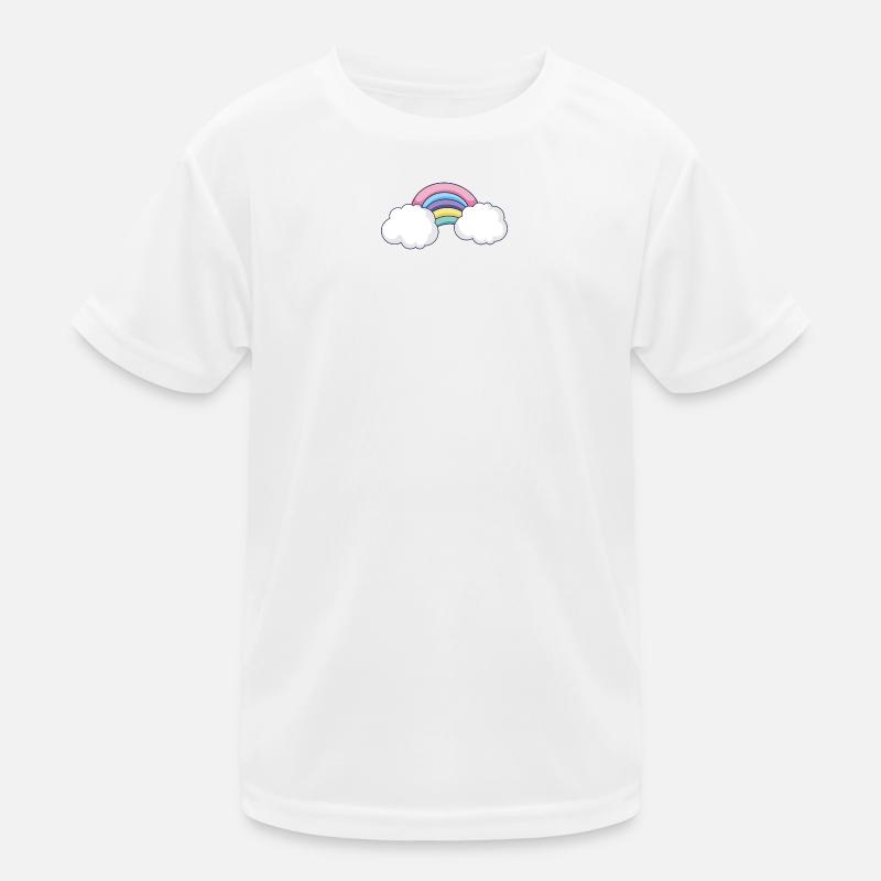 Pastellfarbener Regenbogen-Wolkenbogen Kinder Funktions-T-Shirt