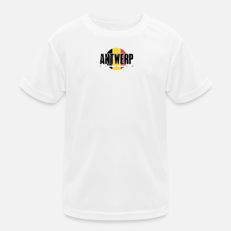 We Emblem Split Gelb Rot Kinder Funktions-T-Shirt