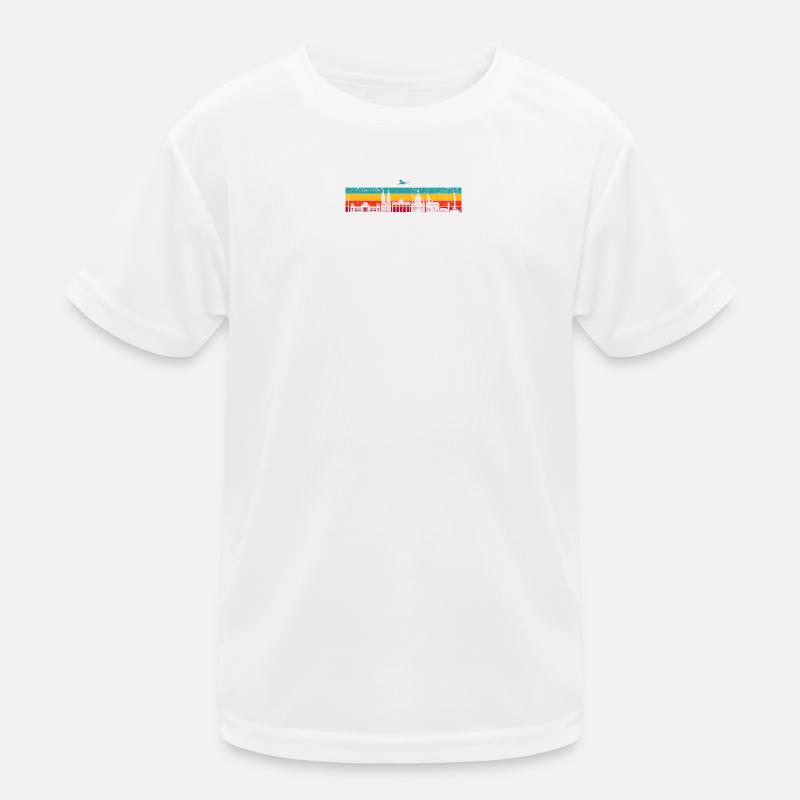 Vibrant Skyline Stripes Kids Functional T-Shirt