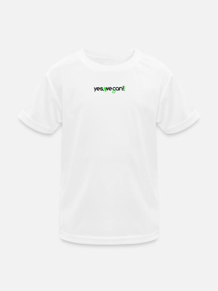 yes we can vegan - Kinder Funktions-T-Shirt - Weiß - Vorne