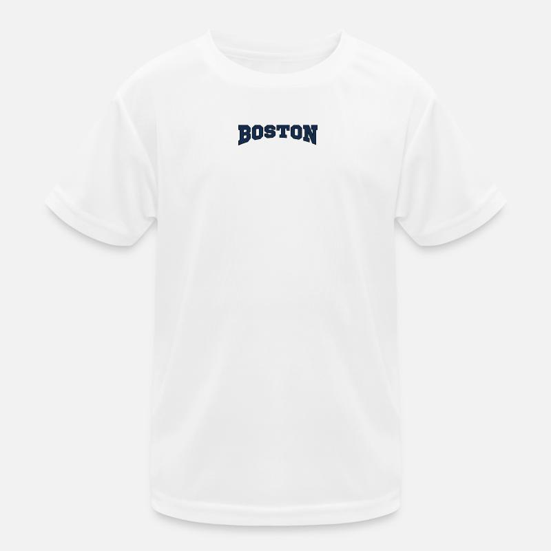 Boston Blockschrift Logo Kinder Funktions-T-Shirt