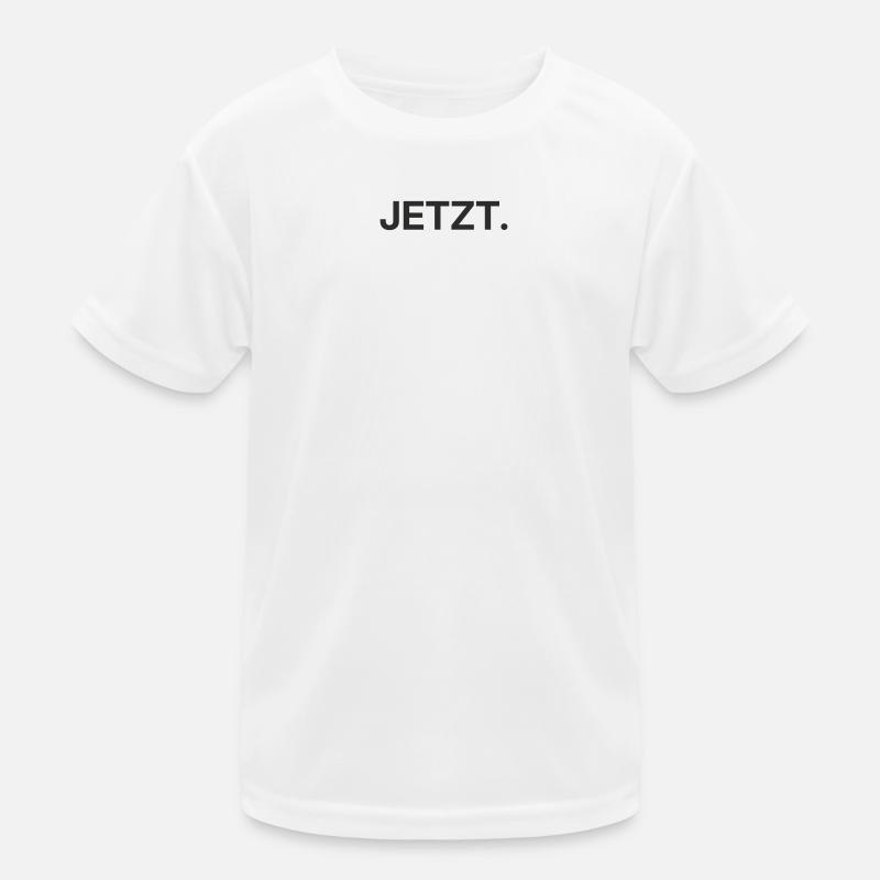 Jetzt – Minimalistisches Textdesign Kinder Funktions-T-Shirt