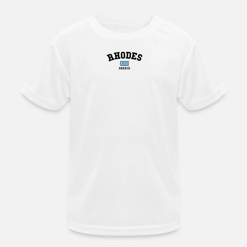Rhodes Grèce – Motif de l’île et du drapeau T-shirt sport Enfant