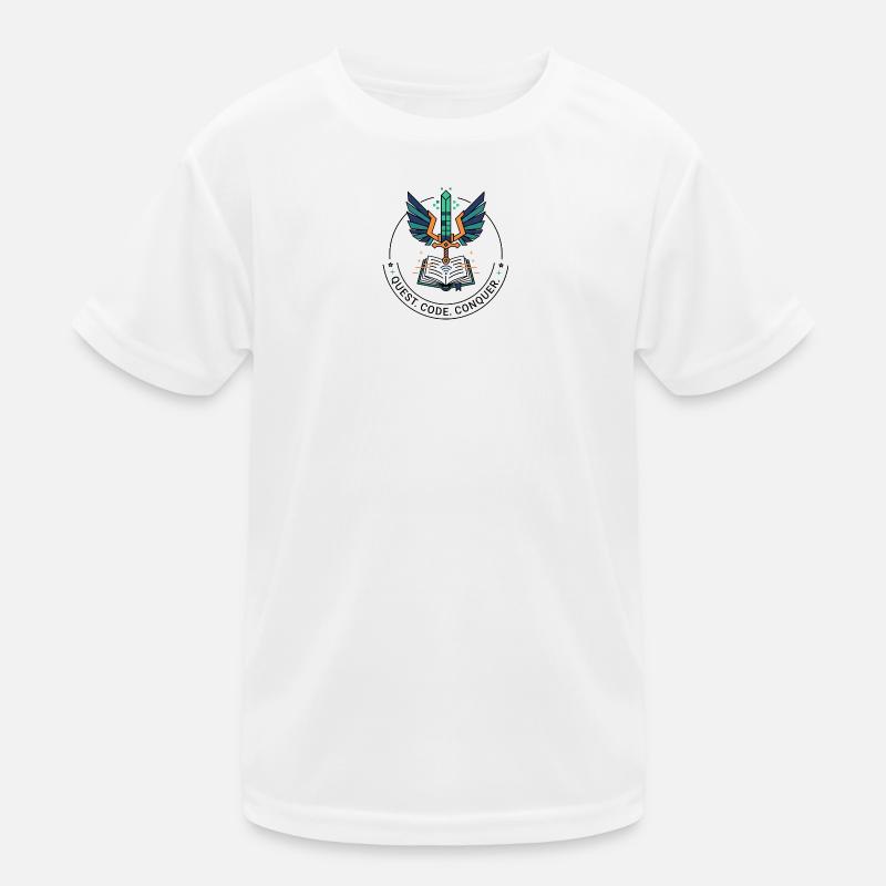 Quest. Code. Conquer Emblem Kids Functional T-Shirt
