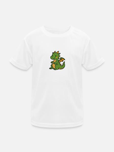 little cute baby dragon - Kids Functional T-Shirt - white - Front