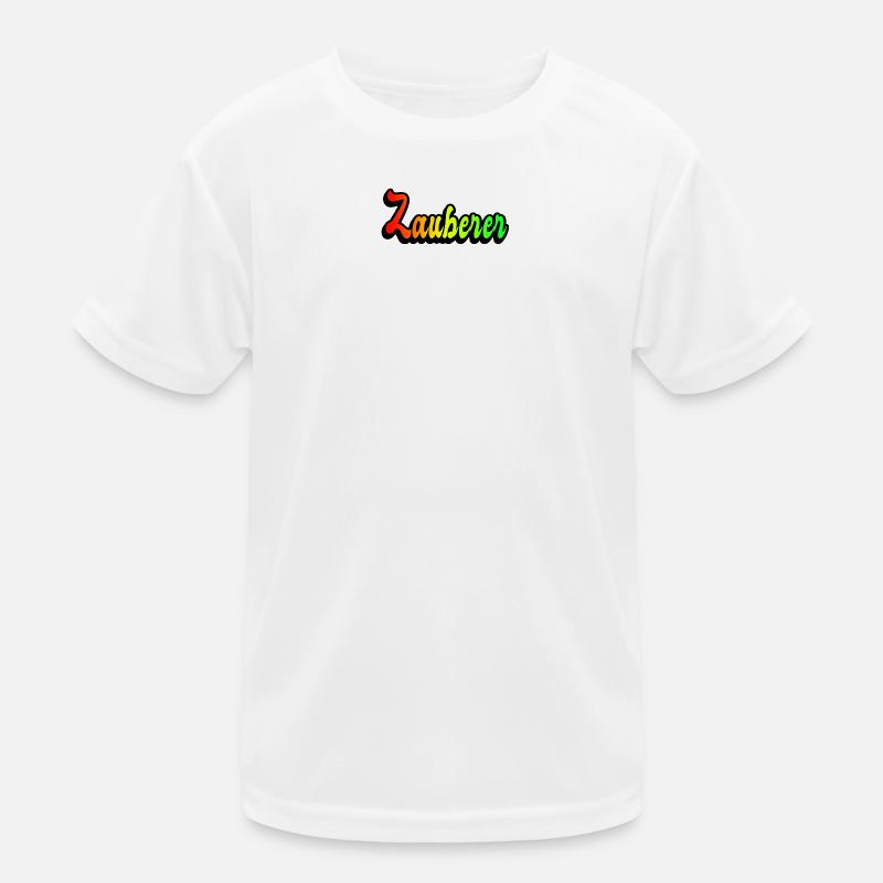 Zauberer Regenbogen Design Kinder Funktions-T-Shirt