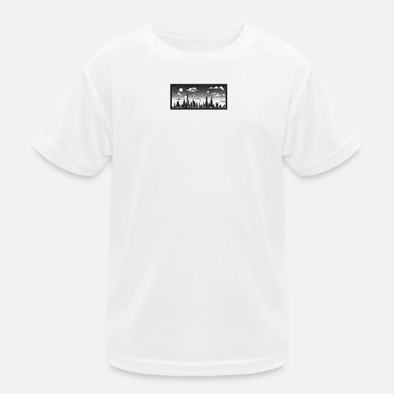 Manga Comic Future City Skyline Kinder Funktions-T-Shirt