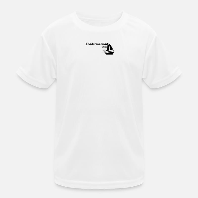Konfirmation 2025 Schiff segelt am Horizont Kinder Funktions-T-Shirt