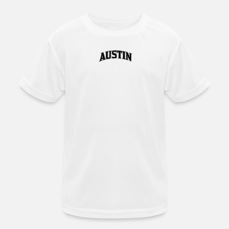 AUSTIN Arc Schriftzug Print Kinder Funktions-T-Shirt