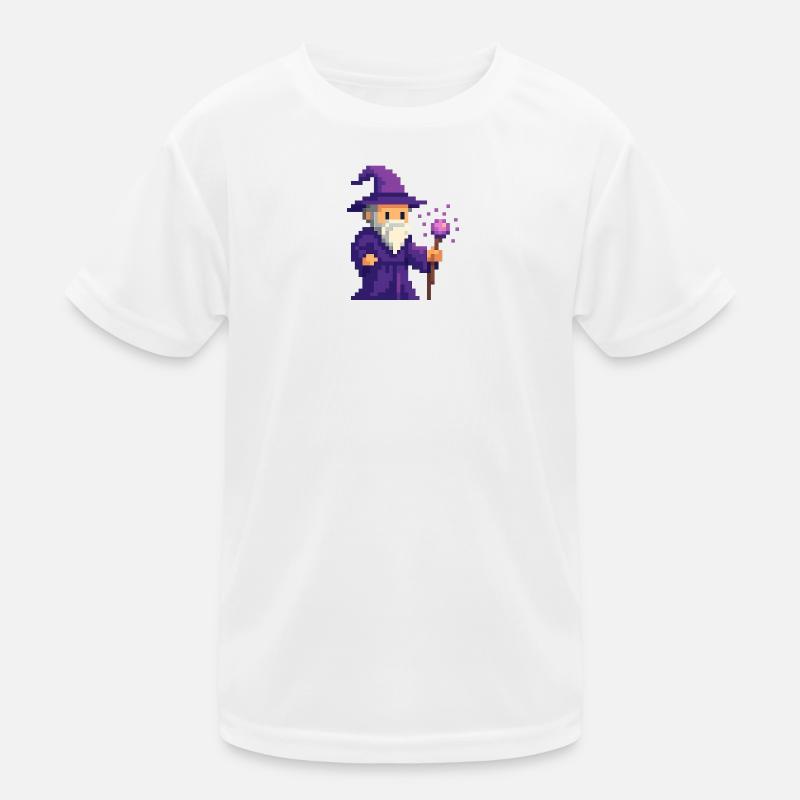 Pixel wizard in the purple shimmer Kids Functional T-Shirt