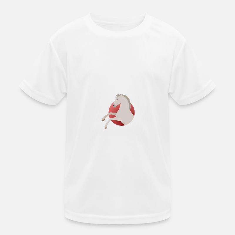 Pferde - Kinder Funktions-T-Shirt - Weiß