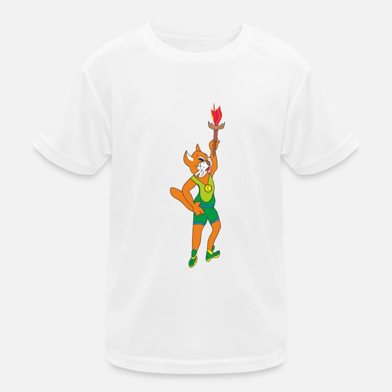 A cat with a torch Kids Functional T-Shirt