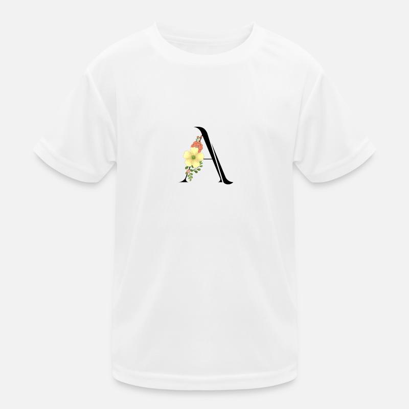 Eleganter Buchstabe 'A' mit Blumen Kinder Funktions-T-Shirt