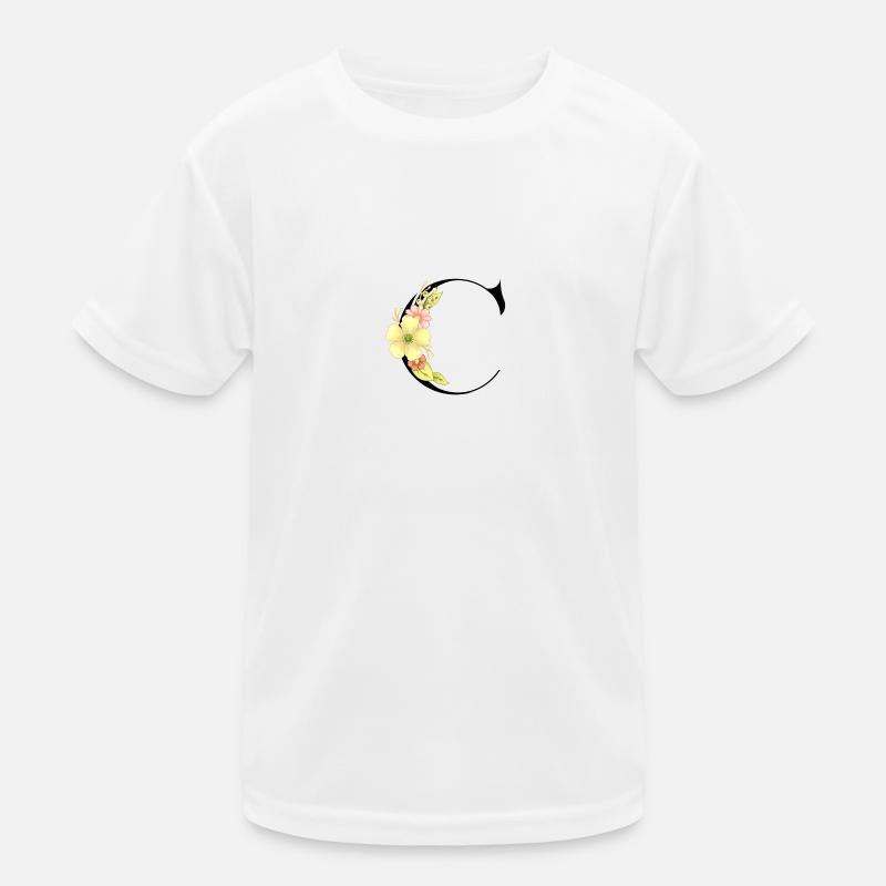 Elégante lettre 'C' avec des fleurs T-shirt sport Enfant