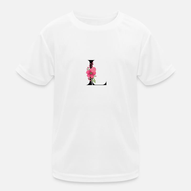 Eleganter Buchstabe 'L' mit Blumen Kinder Funktions-T-Shirt
