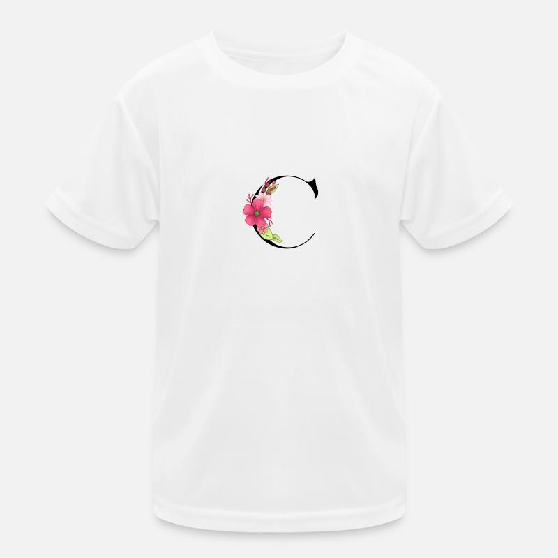 Elégante lettre 'C' avec des fleurs T-shirt sport Enfant