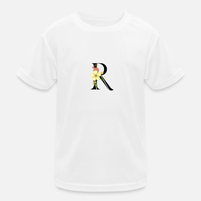 Eleganter Buchstabe 'R' mit Blumen Kinder Funktions-T-Shirt