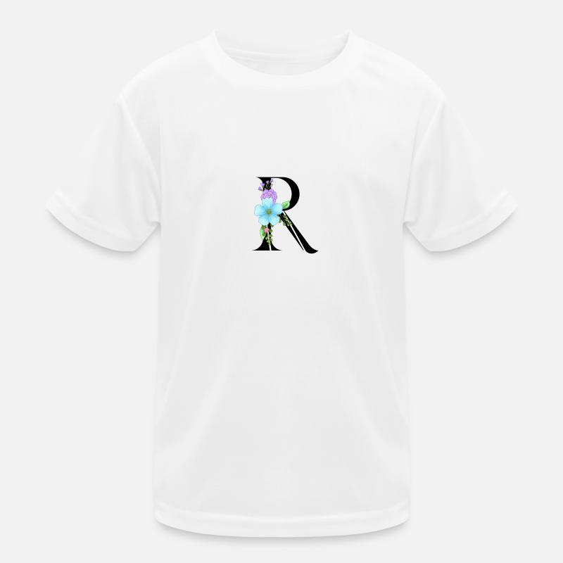 Eleganter Buchstabe 'R' mit Blumen Kinder Funktions-T-Shirt