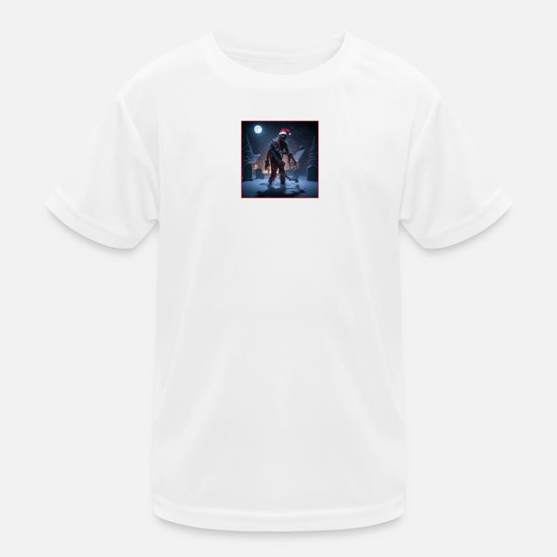 Zombie de Noël effrayant dans la neige T-shirt sport Enfant