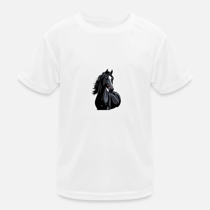 black horse silhouette - Kids Functional T-Shirt - white