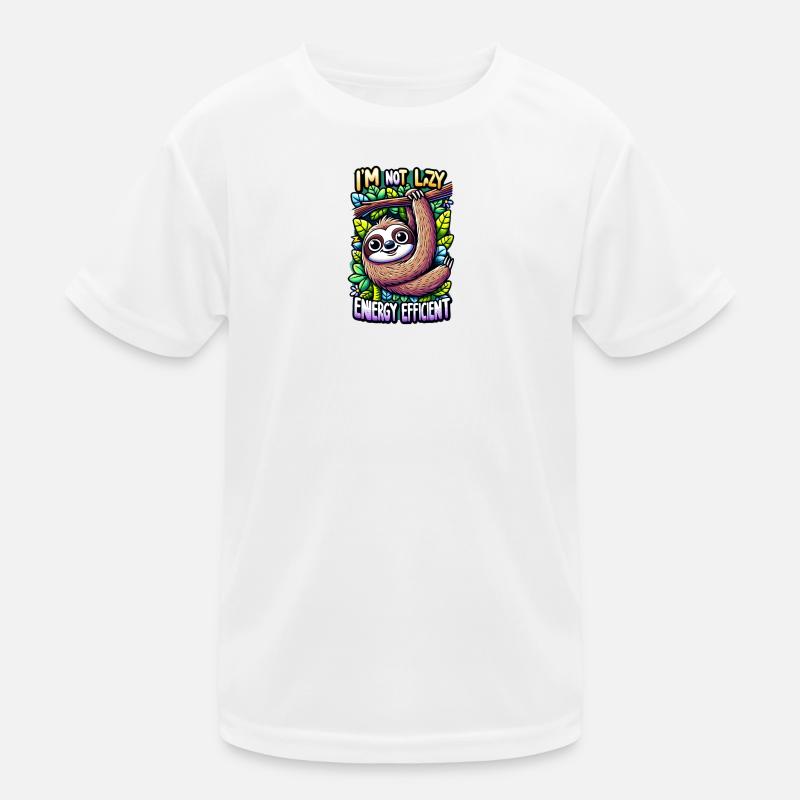 Faultier (Flash) - Kinder Funktions-T-Shirt - Weiß