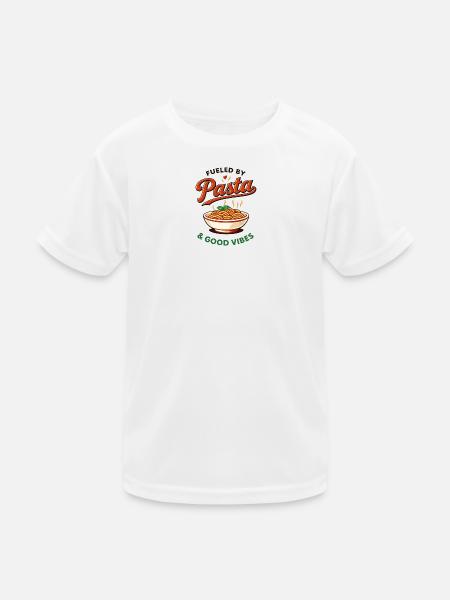 Pasta & Gute Vibes Logo - Kinder Funktions-T-Shirt - Weiß